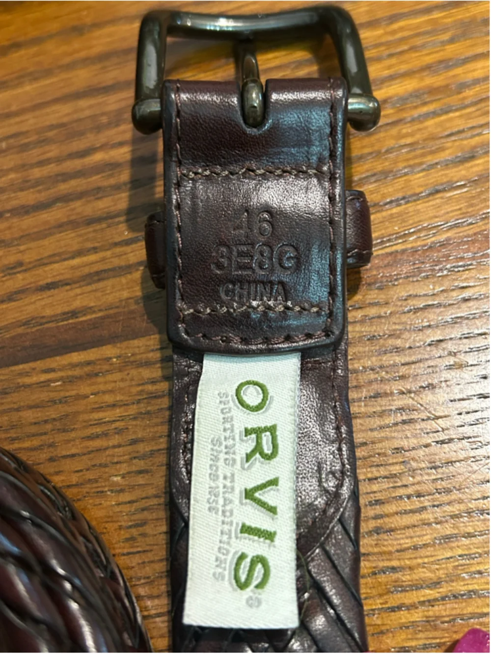 Men's Orvis Braided Leather Belt Brown waist 46